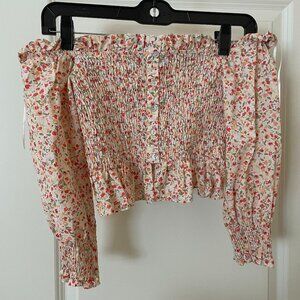 Zara Off shoulder floral top size S